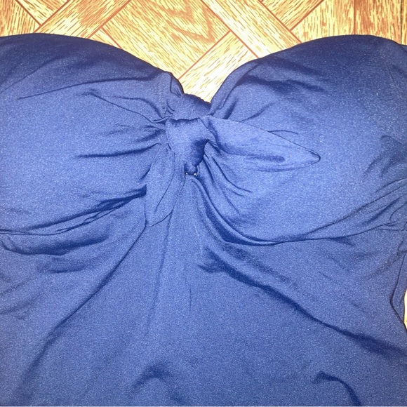 Michael Kors Womens Tie Front One Piece Swimsuit New Navy Size 4 MSRP $114 - Picture 3 of 6